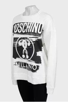 Black and white straight fit sweatshirt