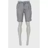 Men's gray linen shorts