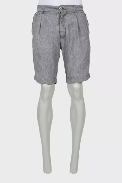 Men's gray linen shorts