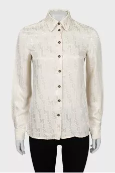 Прямая рубашка в фирменный принт