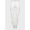 White trousers with patch pockets