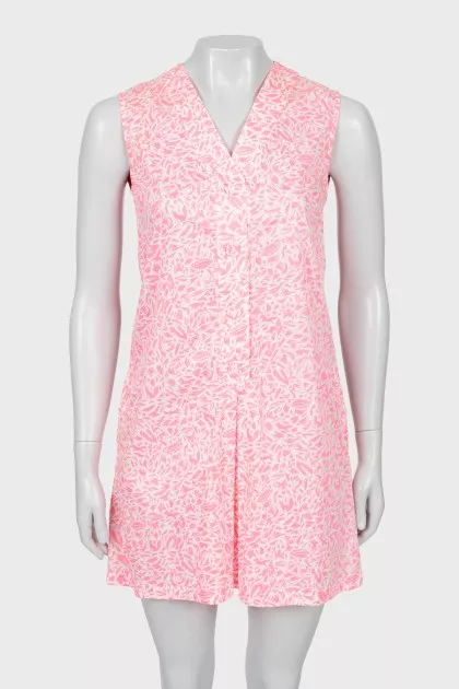 Printed dress with buttons