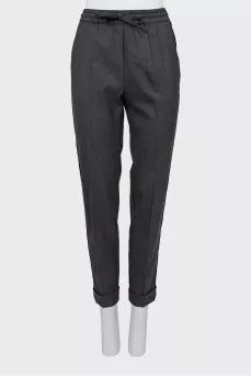 Tapered trousers with velor stripes