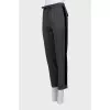 Tapered trousers with velor stripes