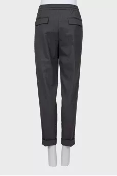 Tapered trousers with velor stripes