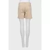 Beige mid-rise shorts