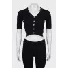 Ribbed top with gold buttons