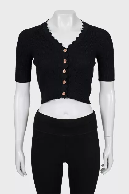 Ribbed top with gold buttons