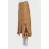 Brown skirt with embroidered pattern