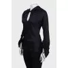 Fitted blouse with accent sleeves