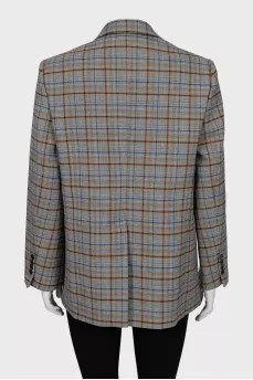Checkered button-down jacket