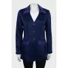Blue jacket with embroidery on the collar
