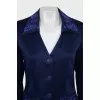 Blue jacket with embroidery on the collar
