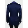 Blue jacket with embroidery on the collar
