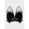 Suede shoes with silver pattern
