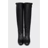 Leather high heel boots