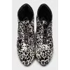 Printed pony leather ankle boots