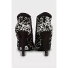 Printed pony leather ankle boots