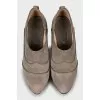 Suede ankle boots with raised seams