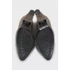 Suede ankle boots with raised seams