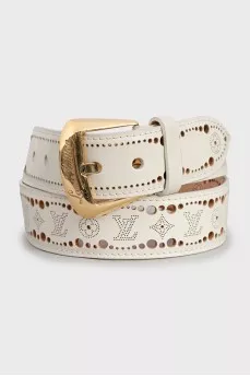Perforated leather belt