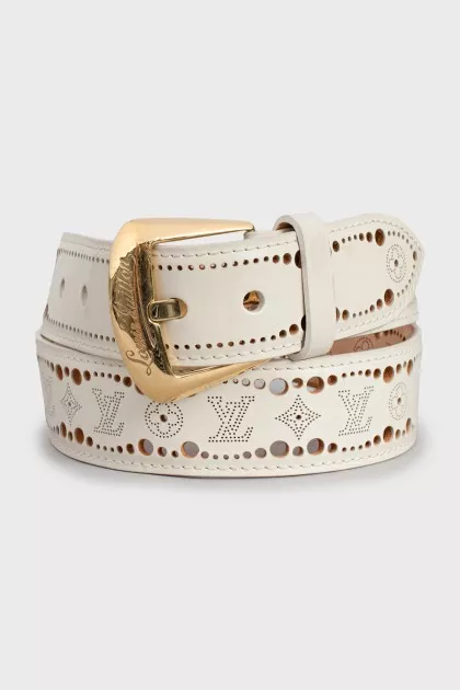Perforated leather belt