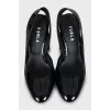 Patent slingbacks with block heels