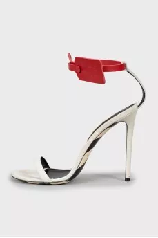 Suede high heel sandals