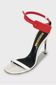 Suede high heel sandals