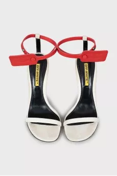 Suede high heel sandals