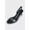 Leather sandals decorated with beads