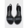 Leather sandals decorated with beads