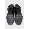 Leather boots with block heel