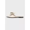 Leather slides with gold decoration