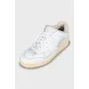 Men's white sneakers with perforations