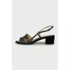 Two-tone block heel sandals
