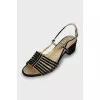 Two-tone block heel sandals