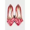 Suede mid heels