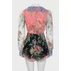 Floral silk jumpsuit