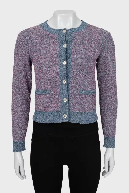 Cropped cardigan with lurex