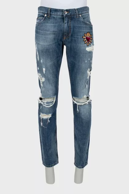 Men's jeans with ripped effect
