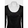 Tight-fitting long sleeve decorated with sequins