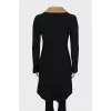 Fitted coat with knitted neck