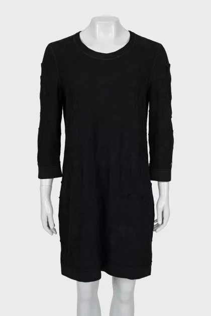 Wool dress with 3/4 sleeves