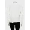 White blouse with draped sleeves