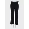 Silk trousers with leather belt
