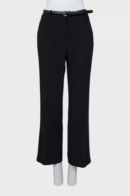 Silk trousers with leather belt