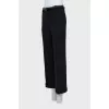 Silk trousers with leather belt