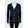 Blue cardigan with accent seams