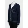 Blue cardigan with accent seams